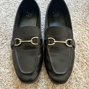 Target women's Black Loafers with Gold Accent